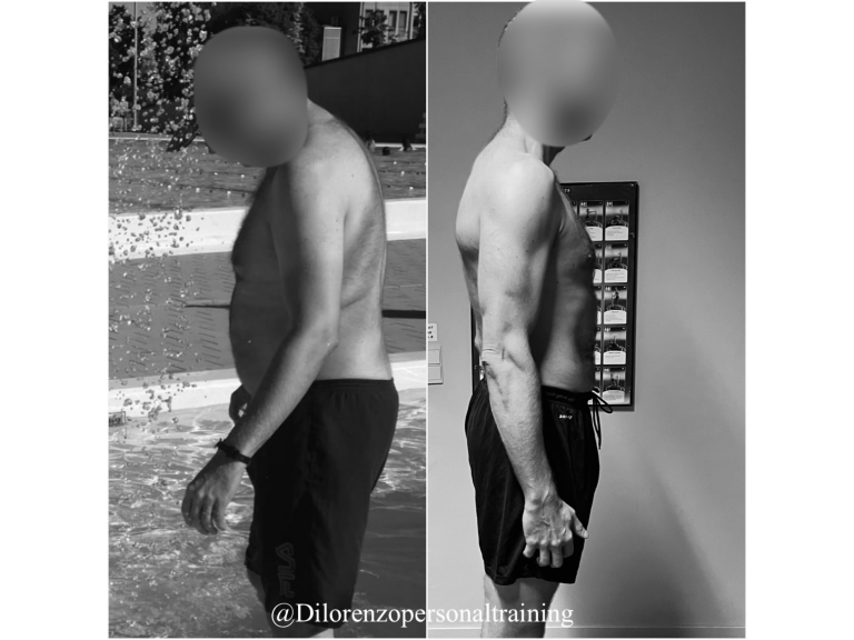voor en na foto na het volgen van het voedingsadvies bij Dilorenzo personaltraining