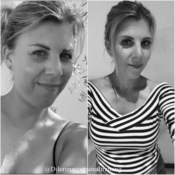 voor en na foto van Ellen Neyens na het volgen van het voedingsadvies bij Dilorenzo personaltraining
